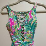 Lilly Pulitzer Size 0 Isle Lattice One Piece Swimsuit Swim Suit Shady Lady Palm Photo 3