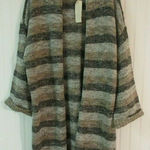 Mystree  long cardigan sweater gray & brown LG NEW Photo 0