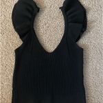 Boutique  Black Ruffle Tank Top Photo 3