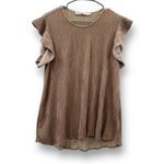 Hunter Bell RTR  Ava Pleated Short Sleeve Rose Gold Top Sz L‎ Photo 2