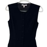 Derek Lam 10 Crosby Size 2 Button Front Cropped Jumpsuit Black Crepe Wide Leg Photo 3