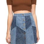 She & Sky Two Tone Denim Skirt Photo 0