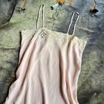 American Vintage Powder Pink And Cream Silk Lace Maxi Slip Dress Photo 1