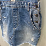 Hidden Women's Cut Off Distressed Denim Overalls Skirt Sz M Blue Size M Photo 3