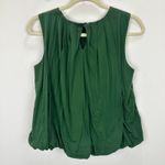 Madewell Sleeveless Crewneck Bubble Top Cotton Pleated Draped Green XXS NWT Photo 10