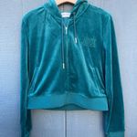 Juicy Couture Classic Velour Hoodie Sapphire Wave Size Large Photo 0