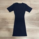 Good American  Midnight Navy Blue Plaited Ribbed Bodycon Mini Dress Size 2/M Photo 2