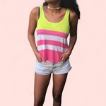 Hollister pink and green racerback tank Photo 5