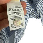 L.L.Bean Blue White Pinstriped 100% Cotton 3/4 Sleeve Collared Button Up Size M Photo 7