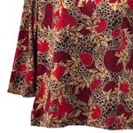 JM Collection Leopard‎ Print Blouse Red Medium Petite Photo 4