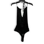 AFRM Bodysuit Sleeveless Deep Plunge Keyhole Backless Lace Overlay Black W S NWT Photo 1