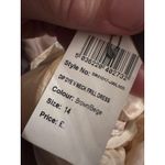 Lipsy London Dress Size 14 Brown Beige Dip Dye V Neck Frill Party 1005 SILK Photo 6