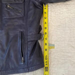 Navy Blue Leather Jacket Large Lulu Bravo Photo 6
