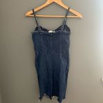 ZARA  denim zip up distressed jean dress Photo 9
