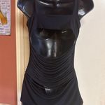 Frederick's of Hollywood Womens Black Ruched Tank Top Large Photo 2