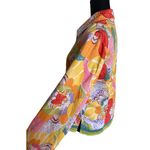 Coldwater Creek  Womens Jacket Sz M Colorful Floral Zip Front Green Orange Yellow Photo 4