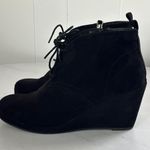 DV by Dolce Vit DV Black Wedge Lace Up Booties Size 9.5   Photo 0