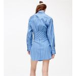 ZARA Cotton Poplin Striped Hourglass Fitted Belted Shirt Dress Small Photo 2