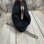 Navy Blue Crochet Knit Clutch Removable Crossbody Chain Strap Boho Chic Metro Black Photo 6