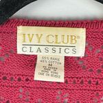 Vintage Ivy Club Womens Sweater Vest Sz M Pink Button Front Crochet Cottagecore Size M Photo 3