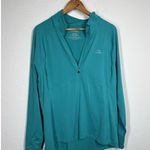 L.L.Bean Womens 1/2 Zip Pullover Top XL Regular Misses Long Sleeves Teal Photo 2