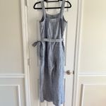 Everlane  Blue White Striped Sleeveless Linen Jumpsuit Women’s Size 4 Photo 4