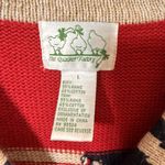 Quacker Factory  Sweater Large Red Star Stripe Sequin Flag Cardigan Short Sleeve Photo 6