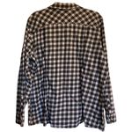 Eddie Bauer Black Red and White Plaid Collared Long Sleeve Button Down Shirt Photo 4
