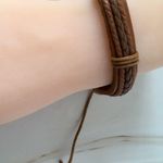 Genuine Leather Bracelet Brown Photo 4