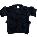 Tach Clothing Women’s Polina Top Elena Crochet Knit Skirt Set Black Rosettes S Photo 2