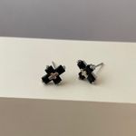 Small Cross Stud Earrings for Men Women,Cross Earrings,Unisex Earrings Black Photo 1