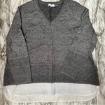 Calvin Klein Womens Sz 1X Black V Neck Sweater With Shirttails Salt And Pepper Photo 0