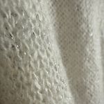 SISLEY Paris | Cream Mohair Blend Tie Waist Sweater Dress with sparkle | Small White Photo 2