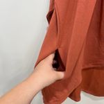 Athleta  Purana Wrap Sweatshirt 3XL NWT $89‎ Orange Cris Cross Hood Knit Photo 2