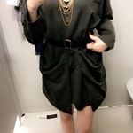 Forest Green Mock Neck Dress With Oversized Pockets Size XS Photo 0