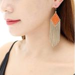 Amrita Singh  diamond-shaped coral drop earrings Photo 1