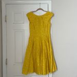 Boden Yellow Polka Dot Swishy Dress Full Skirt Cap Sleeve Tall Size 6 Long L White Photo 1