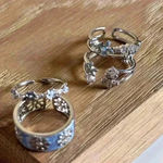 Loslie Blue Butterfly & Flower Sea Open Ring Set Silver Photo 8