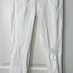 Loft women’s solid white denim skinny fit ripped distressed look jeans casual 0 Photo 0