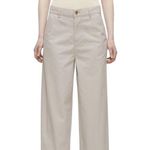 Armani Exchange AX Wide Leg Chino Pants Women's Size 0 Beige High Rise Casual Photo 0