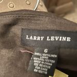 Larry Levine  Brown Linen Skirt. Beautiful detail with vertical pleats.Lined Skrt Photo 1