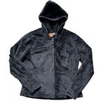 Merrell  Black Sherpa Fuzzy Zip Up Hooded Jacket L Photo 0