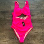 Al’MAGE XL One Piece Monokini Neon Hot Pink Swimsuit Photo 4