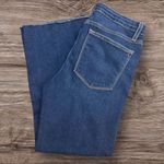 LETTER TO JULIET L.T.J. Sicily Dark Crop Flare Raw Hem Jeans Size 30 Blue Photo 2