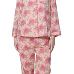 La Cera Cotton Print Pj Set in Peach Size Large Pink Photo 0