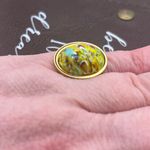 Vintage 1970s Yellow Millefiori Ring Adjustable Stainless Steel Gold Photo 6
