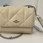 Coach Mini Klare Quilted Crossbody Bag Chalk Leather Silver Chain Photo 0