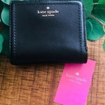 Kate Spade New York Black Pebbled Leather Bifold Wallet with ID Window – NWT Photo 0