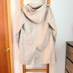 Michael Kors Single Breasted Beige Trench Coat Rain Coat Removable Hood Large Photo 3