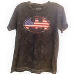 Batman Short Sleeve Distressed American Flag T Photo 0